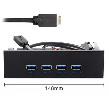 CY USB 3.1 Panoul Frontal Header USB 3.0 HUB 4 Porturi pe Panoul Frontal Placa de bază prin Cablu de 5.25