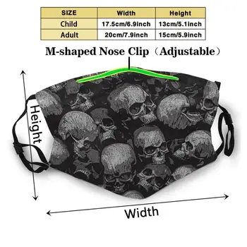 Total Gotic Nou 3D Masca de Protecție care Acoperă Viteze Lavabile Refolosibile Respirabil Masca Craniu, Cranii, Goth, Gotic Model