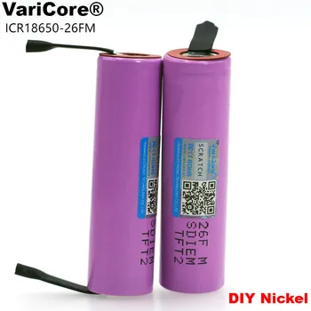 2 BUC VariCore Noi 18650 ICR18650-26FM 2600mAh Li-ion 3.7 v Baterie Reîncărcabilă DIY Nichel baterii