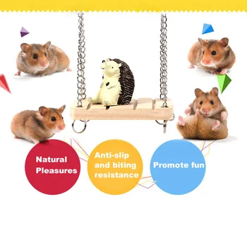 Hamster Iepure Mouse-ul Chinchilla din Lemn Agățat de Companie Hamac Leagăn Mic Jucării Cusca Accesorii YE-Fierbinte