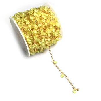 Piatra naturala de Cristal Margele Lanț Manual de Aur de Sârmă Înfășurat Rozariul Lanțuri pentru a Face Bijuterii Colier DIY Brățară Brățară 1m
