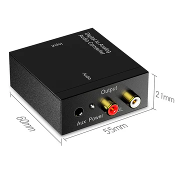 Digital Optic Coaxial La Analogic 2RCA L/R Audio Convertoare DC 5V 1A Audio Converter Cu Adaptor 3.5 mm Audio Jack-Cablu USB