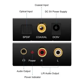 Digital Optic Coaxial La Analogic 2RCA L/R Audio Convertoare DC 5V 1A Audio Converter Cu Adaptor 3.5 mm Audio Jack-Cablu USB