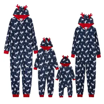 PatPat Mozaic De Familie Potrivire Elan De Imprimare De Crăciun Cu Gluga Body-Uri, Pijamale (Rezistente La Flacără)