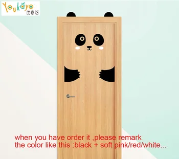 DIY de Desene animate drăguț panda camera pentru copii garderoba ușă decor autocolant imagini de fundal