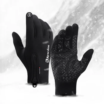 Iarna în aer liber gros full-deget mănuși plus cașmir pentru bărbați și femei schi non-alunecare de cald ecran tactil de sport biciclete de echitatie