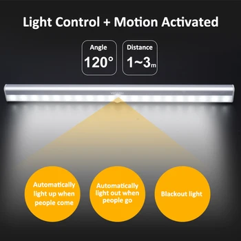 6/10 Led-uri PIR CONDUS Mișcare Senzor de Lumini cu LED-uri Dulap Dulap Pat Lampa Sub Cabinet de Lumină Pentru Dulap Scări Bucătărie
