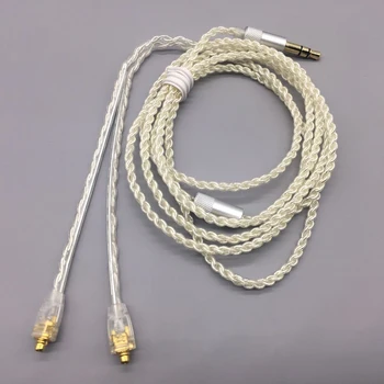 MMCX Cabluri pentru Shure SE215 SE535 UE TF10 Pentru Sennheiser IE8 IE80 16 Acțiuni 5N Argint Placat cu Cască căști HIFI Linie de Sârmă