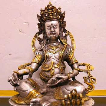 Budismul Tibetan, Galben Jambhala, Dumnezeu a bogăției statuie de bronz a lui Buddha, Bodhisattva, poate fi instalat rezervor~
