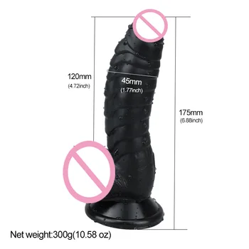 17,5 cm Vibrator Realist Cu Super-ventuza Puternica Erotic Penis artificial Jucarii Sexuale pentru Femei Lesbiene Penis Artificial G-Spot Anal Dildo