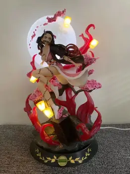 GK Anime Demon Slayer: Kimetsu nu Yaiba Kamado Nezuko de Lumină LED-uri de Acțiune Figura Modele de Jucarii