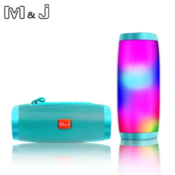 M&J Difuzor Bluetooth LED Difuzor Wireless Portabil Mini Sistem de Sunet 3D Stereo Music MP3 Player Surround Suport TF AUX USB