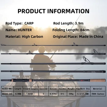 MIFINE CARP Fishing Rod 3.6/3.9 m de Mare Putere Greu de Carbon 3.0/3.5/4.0 lbs Surf Filare Arunca Împușcat la Aproximativ 150M