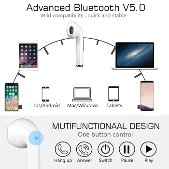 5.0 TWS Cască Bluetooth Stereo Căști fără Fir, Căști Cu Incarcator Cutie Mic Sport Căști Pentru iPhone Telefon Mobil Inteligent