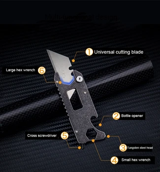 SK5 Multi-funcția de cuțit în aer liber Cuțit Tăietor de Hârtie de Deschidere Ambalaj Șurub Cheie Multifuncțională EDC Combinație de taste Instrumente