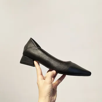 EOEODOIT Femei Tocuri Joase Pantofi Eleganta a Subliniat Toe Pompe de Piele 2021 Primăvară mai Nou Birou Doamnă Pantofi de Lucru