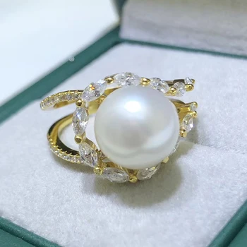 YIKALAISI 925 de Bijuterii de Argint Aplatizată Perla Inele 2020 Naturale Fine bijuterii Perla 10-11mm Inele Pentru Femei en-gros