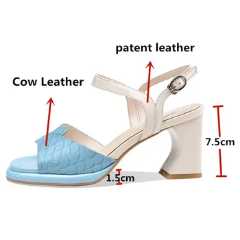 FEDONAS mai Noi Piele naturala Platforma Femei Sandale de Vară 2020 Epocă Tocuri inalte Pompe de Nunta Lady Pantofi de Femeie