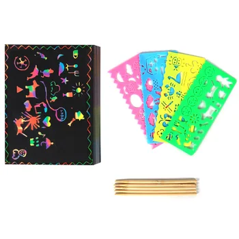 50pcs DIY hârtie Zero pentru articole party copii joc cadou magic curcubeu Pictura Graffiti Stencil copii favoarea decor de Crăciun