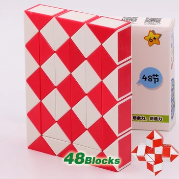 QiYi Snake Magic Cube Conducător Puzzle 24 36 48 De Blocuri Segmentul DIY Puzzle-uri Magice Șarpe de Conectare cu Șurub Set Jucărie de Învățământ Pentru copii