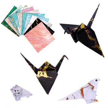 100buc Pătrat de Hârtie Origami Singură Față Marmură Model Pentru Colorat DIY Copii Pliate Hartie Scrapbooking Ambarcațiuni Decor 15×15 cm