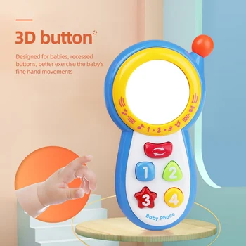 Pe Blue/ Red Baby Telefon Muzical De Jucarie Pentru Copii Jucarii Educative Pentru Sugari Telefon Mobil De Jucărie Pentru Copii De Învățare De Muzică Jucărie Mini Telefon