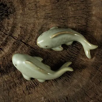 Ceramica Ceai De Companie Decor Email Cuptor Crap Bovine Ornamente De Animale Figurine Creative Mici De Ceai De Animale De Companie Acasă Ceainărie Decor Meserii