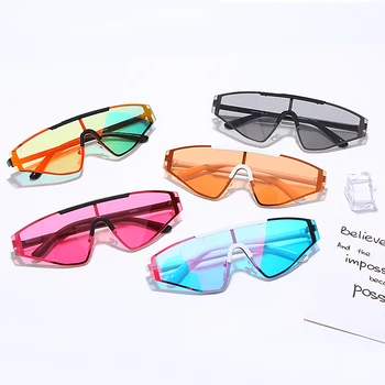 JASPEER Supradimensionate fără ramă de ochelari de Soare pentru Femei-O Bucată Pisică Ochi ochelari de Soare Barbati de Brand Designer 2020 Femei UV400 Ochelari Ochelari