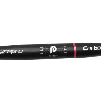 Litepro Plin Fibra de Carbon Ghidon Bicicleta Mat MTB BMX Pliere Biciclete Bar 580mm 25,4 mm