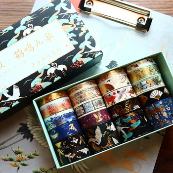 Retro Aur Divin Jurnalul Washi Tape set Folie Adezivă Bandă DIY Scrapbooking Autocolant Eticheta Japoneză Papetărie