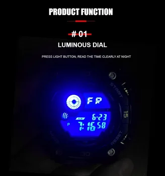 En-gros OHSEN Digital Mens Sport Ceasuri Militare Armata Albastră Moda LED-uri Impermeabil Ceasuri de mana Ceas Electronic Hombre Cadouri