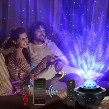 Colorat Cerul Înstelat Galaxy Proiector Blueteeth USB Voice Control Music Player Lumina de Noapte LED de Încărcare USB Lampa de Proiecție