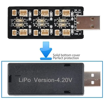 1 Acumulator LiPo USB Incarcator de 3.7 V/4.20 V 6 Canal LiPo 1S Încărcător Micro - JST 1.25 JST-PH 2.0 MCX MCPX Conectori