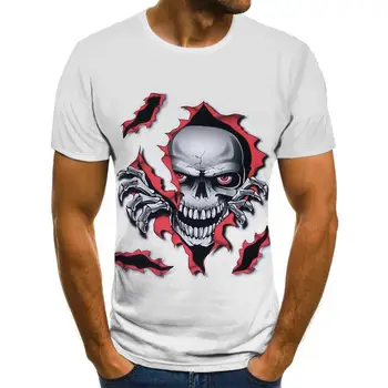 De vară pentru bărbați T-Shirt Nou 3D de imprimare t-shirt pentru bărbați craniu diavolul T-shirt de Vară stil Harajuku T-Shirt echipajul gât T-shirt