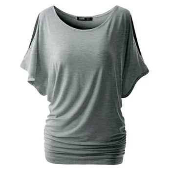 5XL Femei Casual de Vara T-Shirt Batwing Maneca Scurta Vrac Top Basic Tee Femei Plus Dimensiune de Bază Tunica camisas mujer