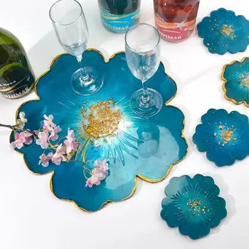 Flori de cires Floare de Mucegai Silicon Pentru DIY Coaster Compot Tava de Cristal Rășină Epoxidică Coaster Meșteșugurilor de Artă Turnare Mucegai