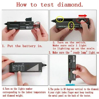 Dropship Bijuterii Diamond Tool Kit : Portabil Diamant Tester 60X Iluminat Lupă Diamant Tester Audio CONDUS lampAccessories instrument