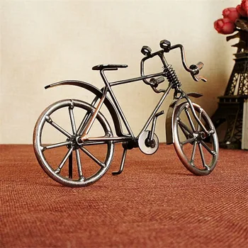 Nostalgic Antic Bicicleta Figurina De Metal Artizanat Acasă Decorare Accesorii Biciclete Ornament Model În Miniatură Copii Cadouri