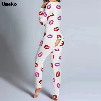 Femei Sexy Body Maneca Lunga Bodycon Întinde Tricou Deschide Pantaloni Butonul Lungi Vladan Pijamale Femei Salopeta Salopete
