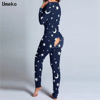Femei Sexy Body Maneca Lunga Bodycon Întinde Tricou Deschide Pantaloni Butonul Lungi Vladan Pijamale Femei Salopeta Salopete