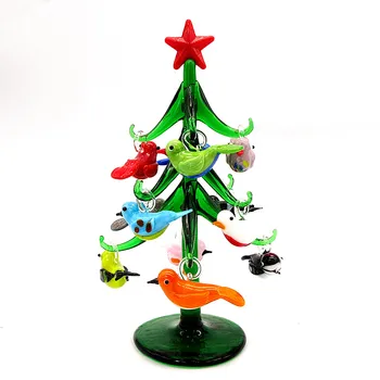 Sticla de Murano Festivalul brazilor de Crăciun Acasă Partid Ornamente Cu Mini Drăguț 12buc Pasăre Handmade Pandantiv Xmas Decor Accesorii