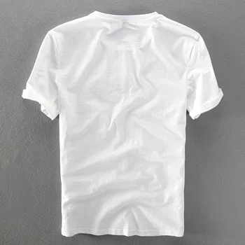 2018 Vara noi de lenjerie pentru bărbați t-shirt clasic rotund gât vrac casual alb tricou barbati maneca scurta broderie tricou barbati camisa
