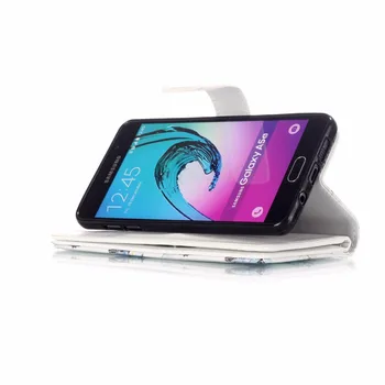 Pictura din Piele de Caz Flip 9 Slot pentru Card de Portofel Sta Capacul Telefonului Fundas Coque pentru Samsung Galaxy A5 2016 A510 A510F Locuințe Para