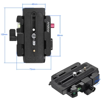 Andoer Camera Video pe Trepied Eliberare Rapidă Adaptor de Prindere cu Eliberare Rapidă Placă Compatibil pentru Manfrotto 503HDV Q5 Cap
