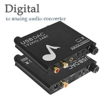 De la Digital la analog audio converter 192KHz/24Bit DAC SPDIF Opticals Toslink Coaxial RCA-3.5 mm pentru ps3 ps4 TV xbox Cablu de Alimentare USB