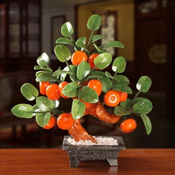 Naturale de jad Avere ornament pentru Pomul de Avere Chineză Lingou de Copac Norocos Copac Bani Acasă Decor de Birou Desktop Frumoase Meserii