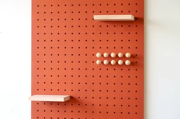 Pegboard - Etagere Perete modular-Portocaliu-de stocare Simple, decorative, talie 96 cm - Fabricat în Franța
