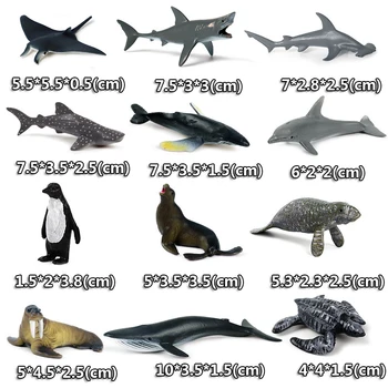 12buc/set Mini Realiste de Viață Mare, Animale Marine, Balene Rechin Model de Acțiune Figura PVC Animale de Învățare de Învățământ Jucării Pentru Copii
