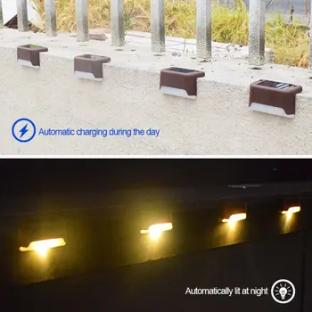 2/4buc LED Solare Calea Scara Lampa Exterior Perete Impermeabil Lumina Peisaj de Grădină Pas Scara Lumini Balcon Gard Lumina Solara