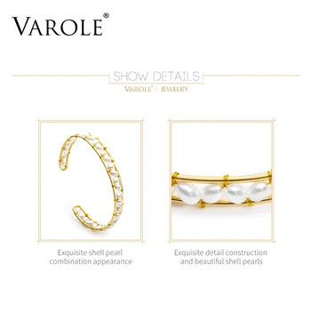 VAROLE Handmade Perle Naturale Manșetă Bratari Pentru Femei Accesorii de Culoare de Aur Bratari Bijuterii de Moda Prieteni Cadouri Pulseira
